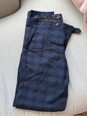 Ted Baker London Navy Textured Men's Dress Pants